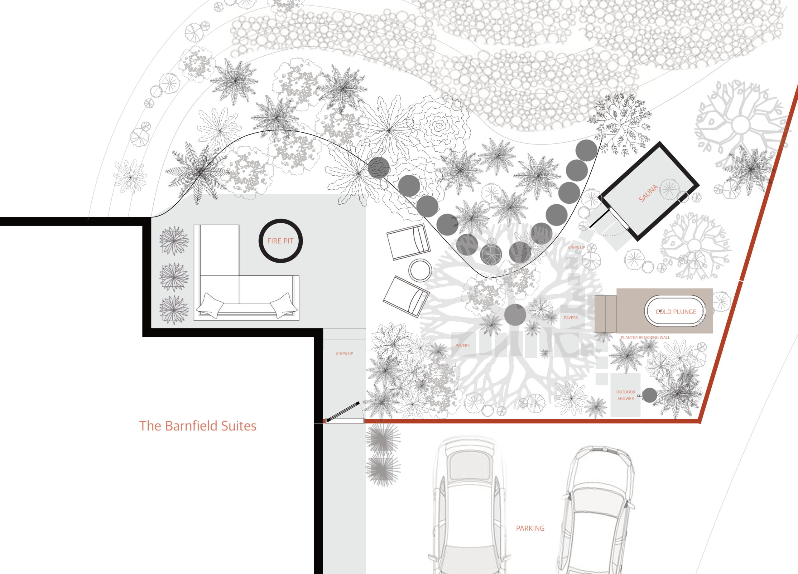 Draft Siteplan for Cedarwood Bowen Island contrast therapy