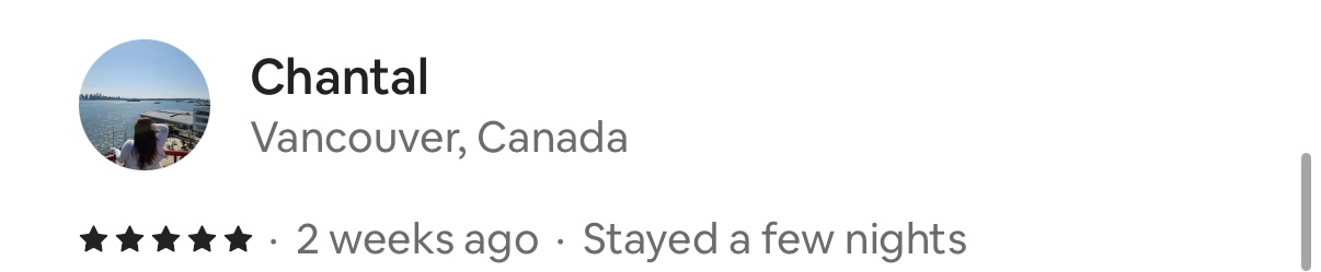 Five Star Bowen Island Airbnb review for The Barnfield Suites and Cedarwood Elements